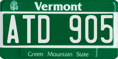 VT license plate ATD905