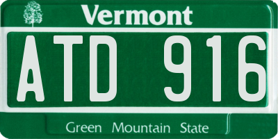 VT license plate ATD916