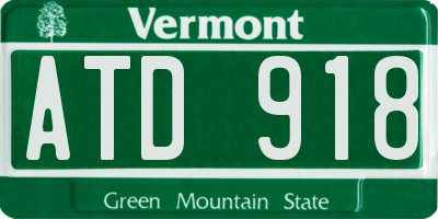 VT license plate ATD918