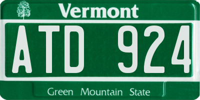 VT license plate ATD924
