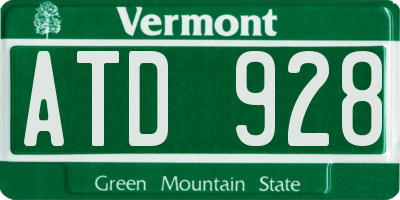 VT license plate ATD928