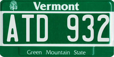 VT license plate ATD932