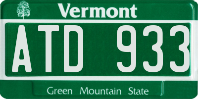VT license plate ATD933