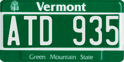 VT license plate ATD935