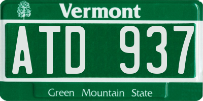 VT license plate ATD937