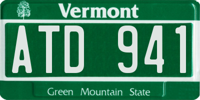 VT license plate ATD941