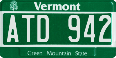 VT license plate ATD942