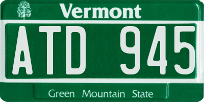 VT license plate ATD945