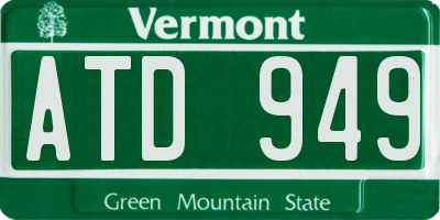 VT license plate ATD949