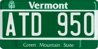 VT license plate ATD950