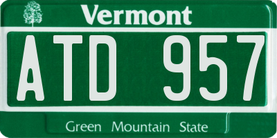 VT license plate ATD957