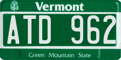 VT license plate ATD962