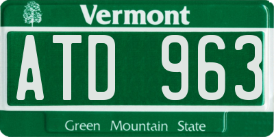 VT license plate ATD963