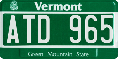 VT license plate ATD965