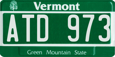 VT license plate ATD973