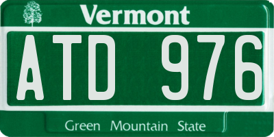 VT license plate ATD976
