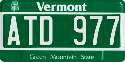 VT license plate ATD977