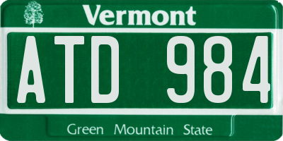 VT license plate ATD984