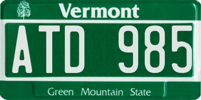 VT license plate ATD985
