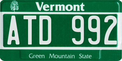 VT license plate ATD992