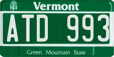 VT license plate ATD993
