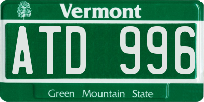 VT license plate ATD996