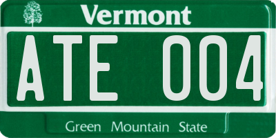 VT license plate ATE004