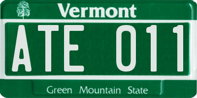 VT license plate ATE011