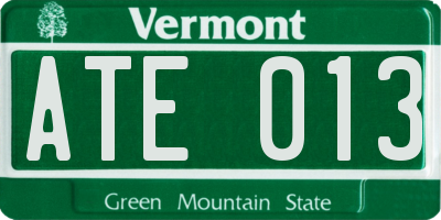 VT license plate ATE013