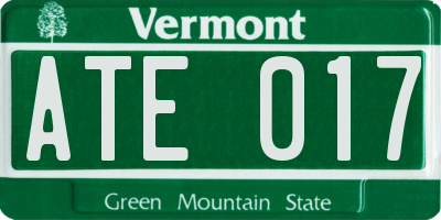 VT license plate ATE017
