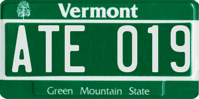 VT license plate ATE019