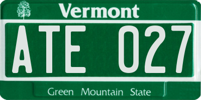 VT license plate ATE027