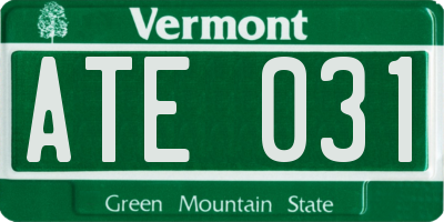 VT license plate ATE031