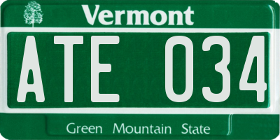 VT license plate ATE034