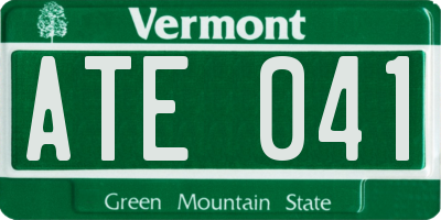 VT license plate ATE041