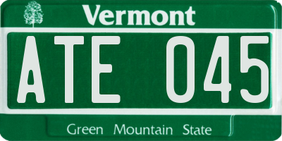 VT license plate ATE045