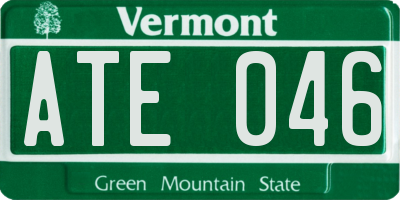 VT license plate ATE046
