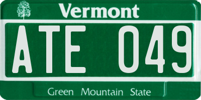VT license plate ATE049