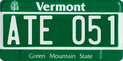 VT license plate ATE051