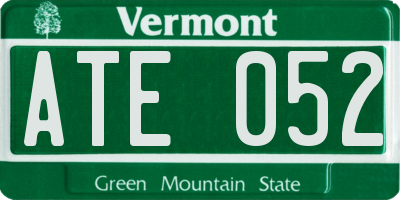 VT license plate ATE052