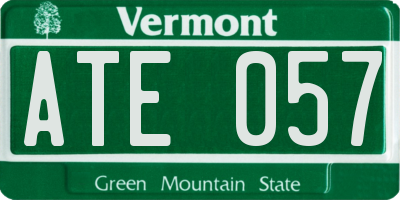 VT license plate ATE057