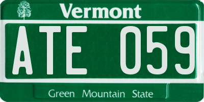VT license plate ATE059