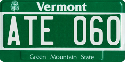 VT license plate ATE060