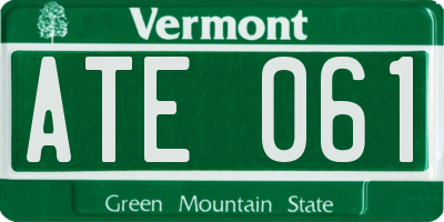 VT license plate ATE061