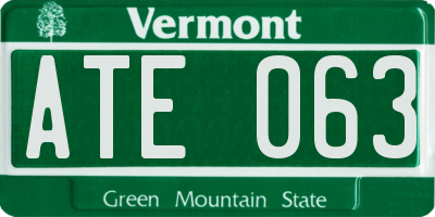 VT license plate ATE063