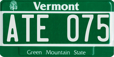 VT license plate ATE075