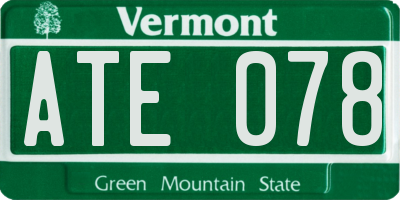 VT license plate ATE078