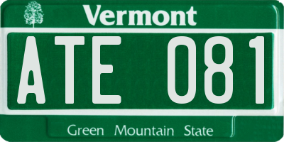VT license plate ATE081