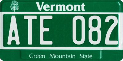 VT license plate ATE082
