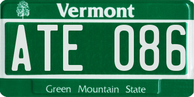 VT license plate ATE086